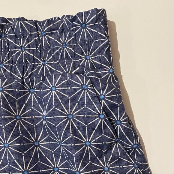 A New Day High Waisted Pull On Linen Blend Blue Starburst Shorts Women's XXL - Picture 3 of 10